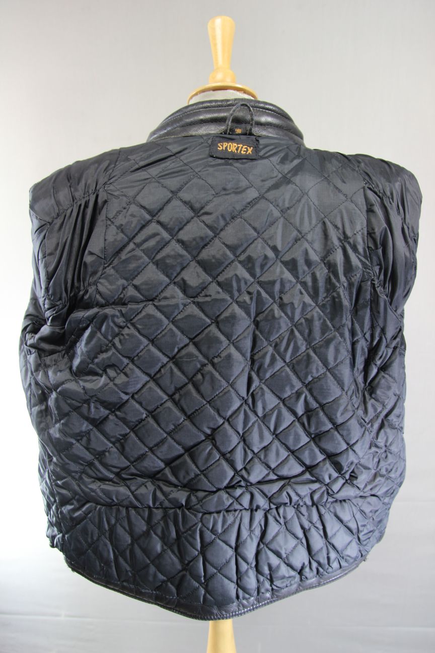 CLASSIC SPORTEX BLACK LEATHER BIKER JACKET 42 INCH