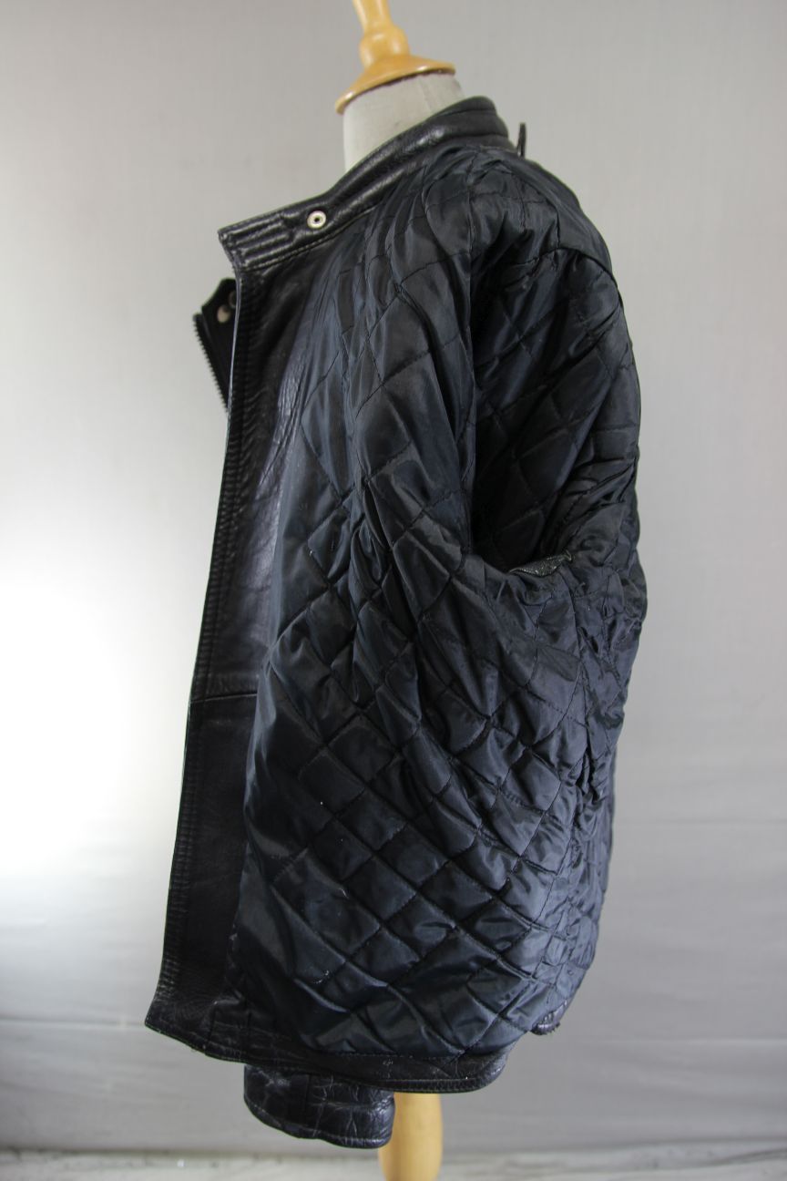 CLASSIC SPORTEX BLACK LEATHER BIKER JACKET 42 INCH