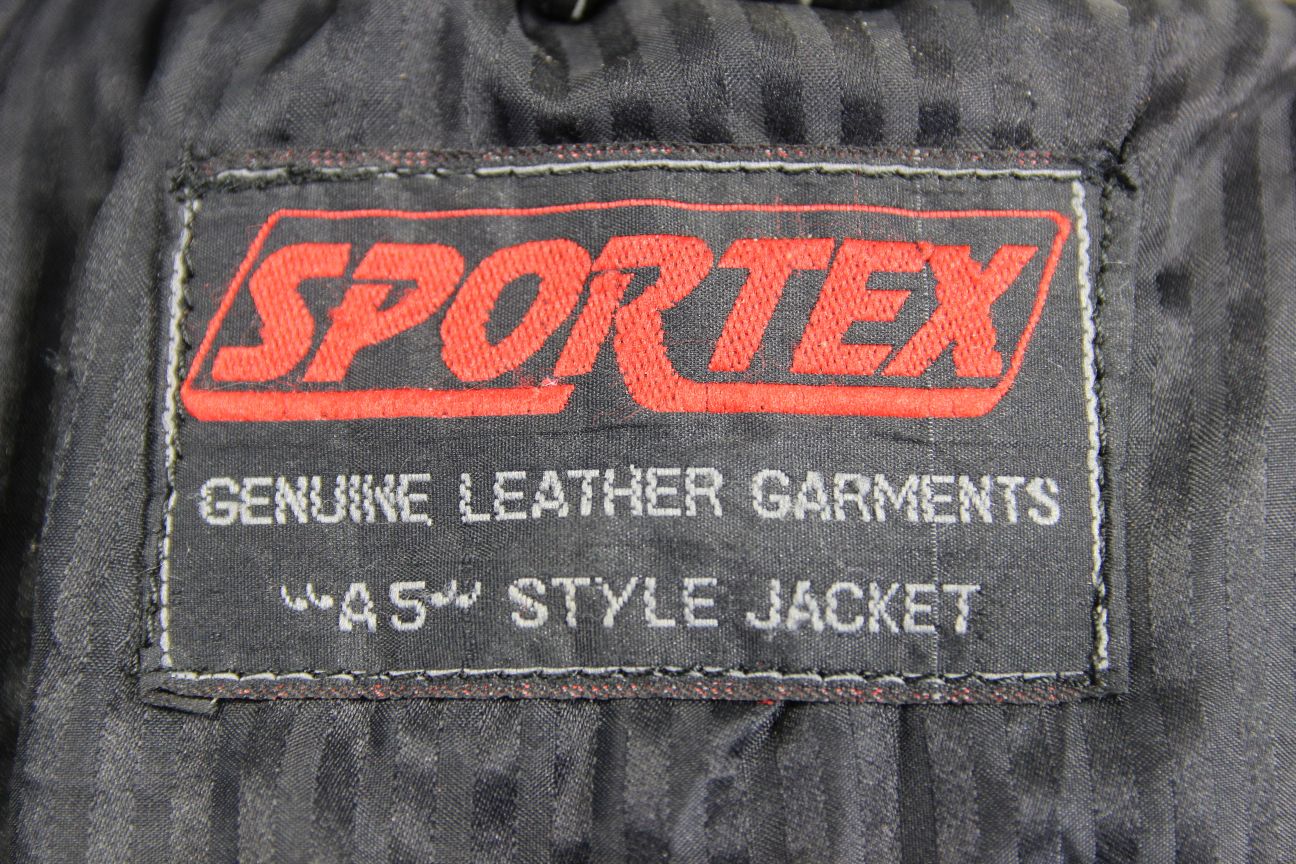 CLASSIC SPORTEX A5 BLACK LEATHER BIKER JACKET: SIZE 10-12/34 INCH CHEST