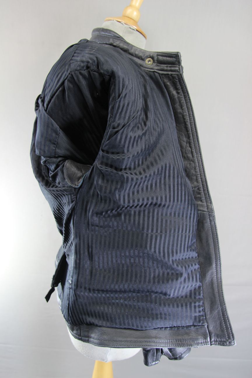 CLASSIC SPORTEX A5 BLACK LEATHER BIKER JACKET: SIZE 10-12/34 INCH CHEST