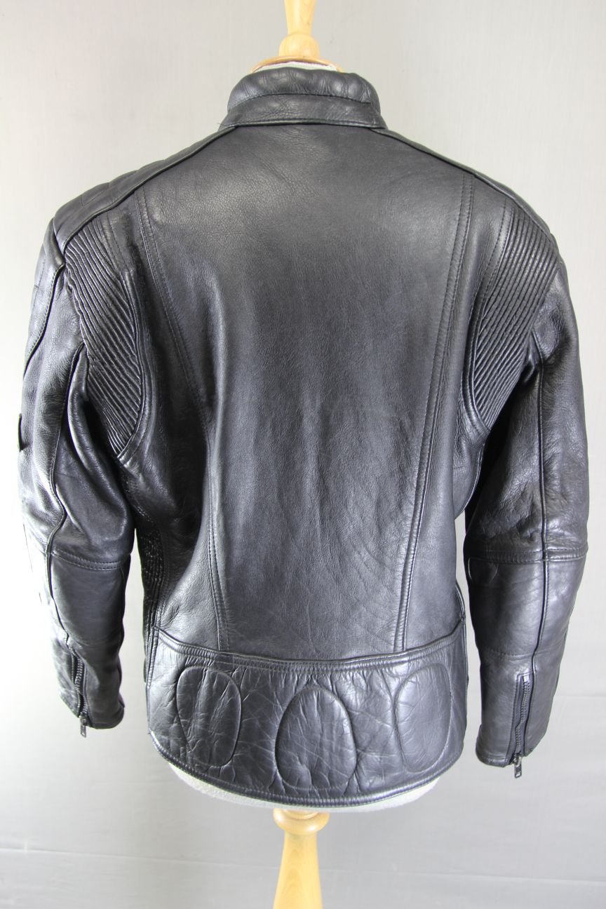 CLASSIC 'TIMELESS' BLACK LEATHER BIKER JACKET 40 INCH/MEDIUM