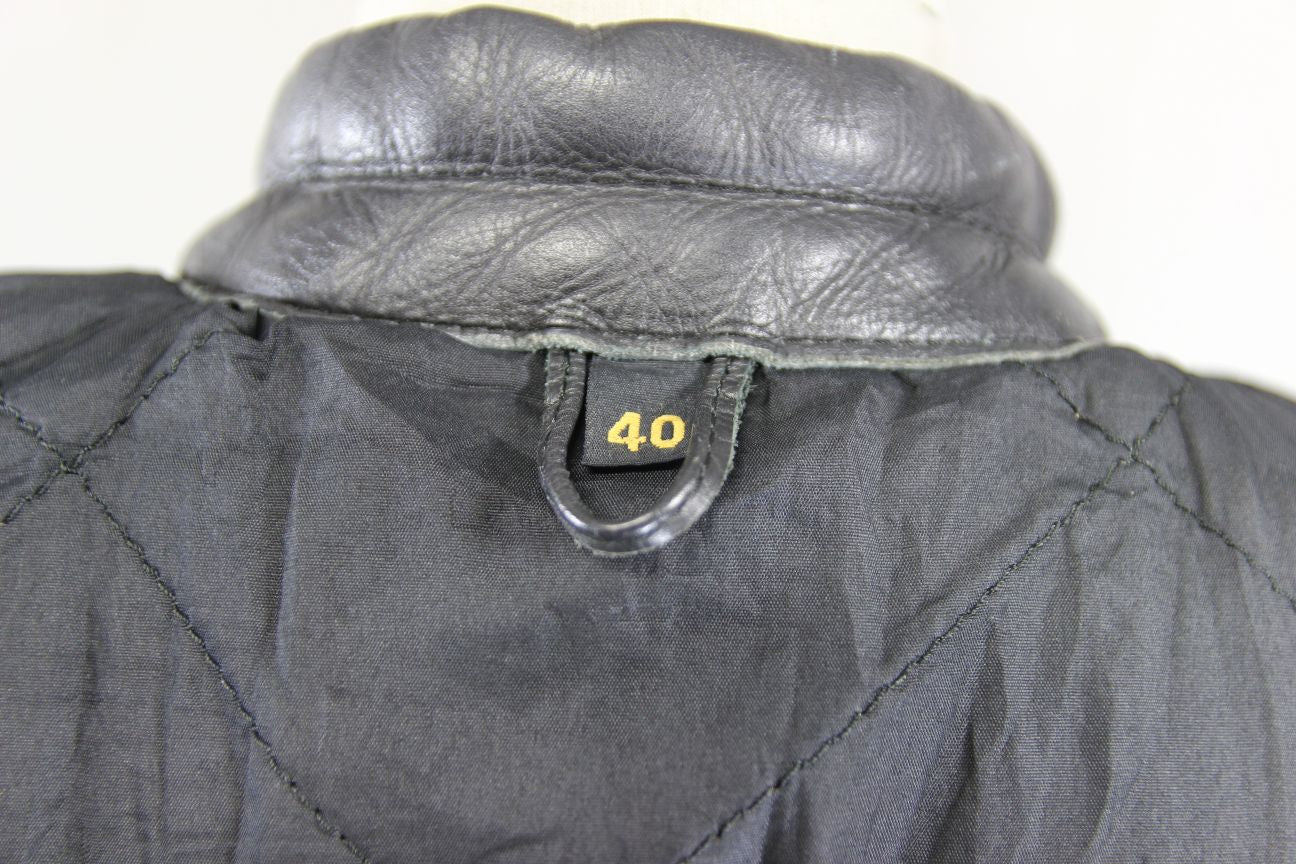 CLASSIC 'TIMELESS' BLACK LEATHER BIKER JACKET 40 INCH/MEDIUM