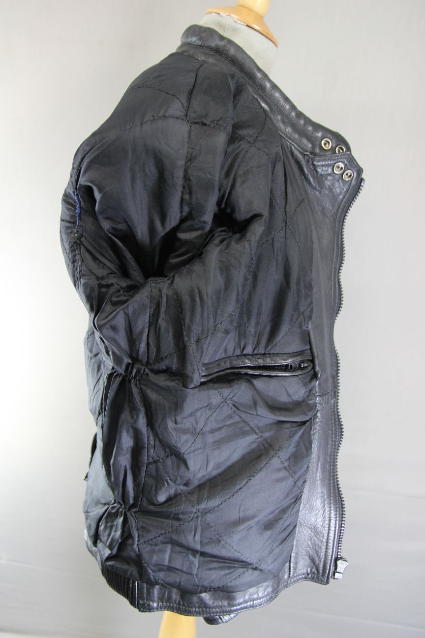 CLASSIC 'TIMELESS' BLACK LEATHER BIKER JACKET 40 INCH/MEDIUM