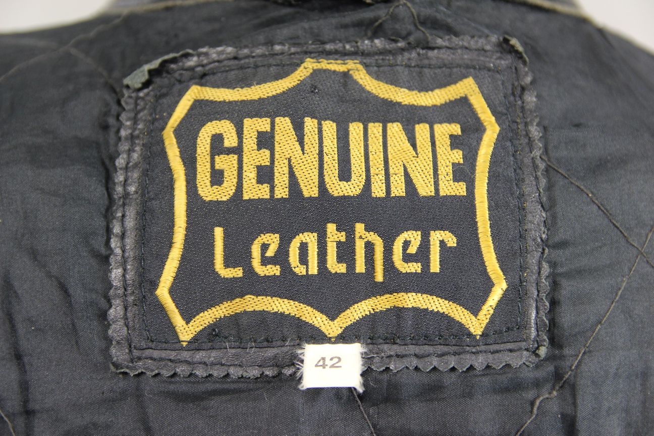 CLASSIC BLACK LEATHER BIKER JACKET 40-42 INCH