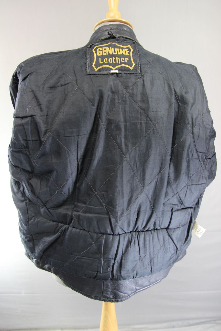 CLASSIC BLACK LEATHER BIKER JACKET 40-42 INCH