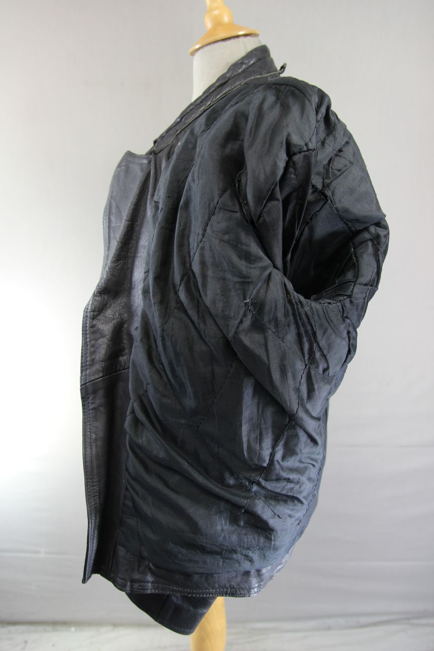 CLASSIC BLACK LEATHER BIKER JACKET 40-42 INCH