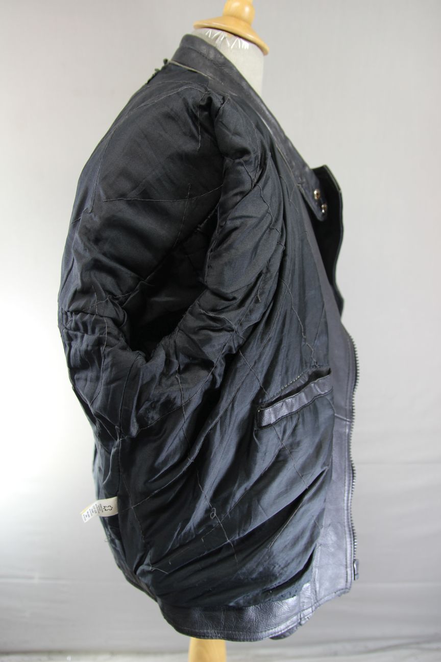 CLASSIC BLACK LEATHER BIKER JACKET 40-42 INCH