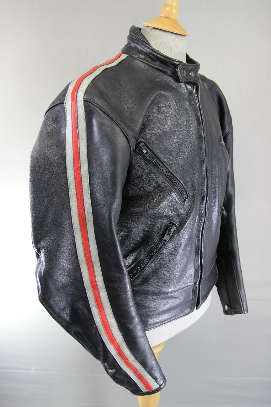 BRITISH MADE RIOSSI RACING CAFE RACER LEATHER BIKER JACKET: 40-42 INCH CHEST