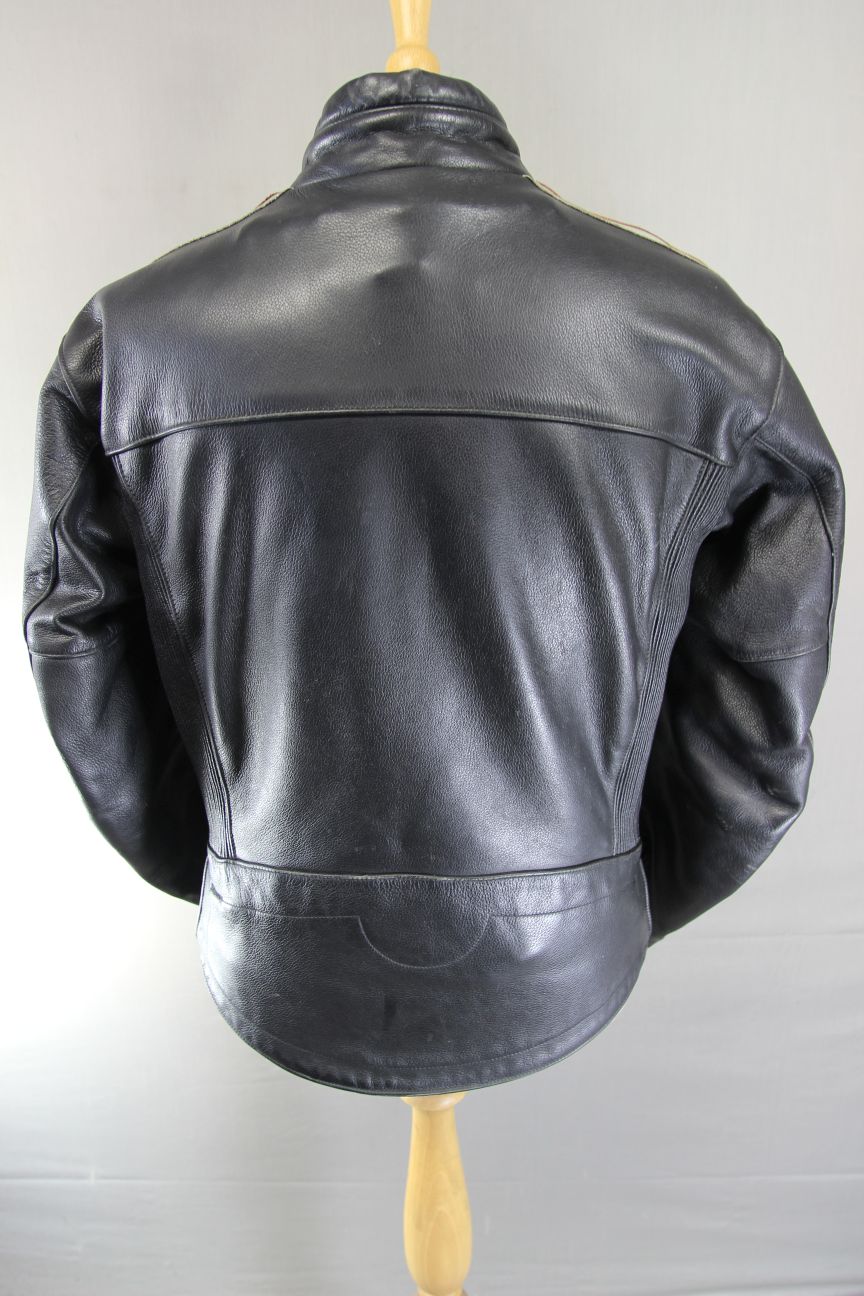 BRITISH MADE RIOSSI RACING CAFE RACER LEATHER BIKER JACKET: 40-42 INCH CHEST