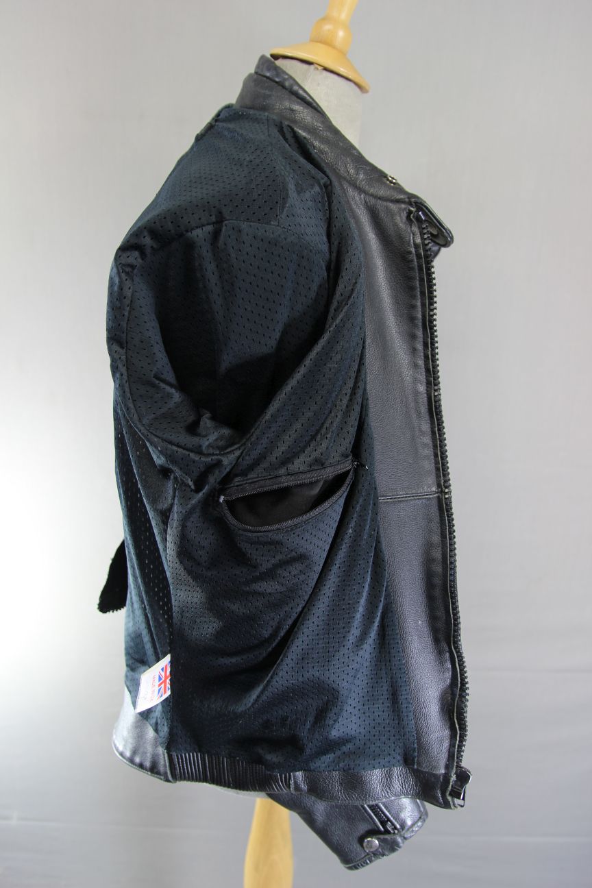 BRITISH MADE RIOSSI RACING CAFE RACER LEATHER BIKER JACKET: 40-42 INCH CHEST