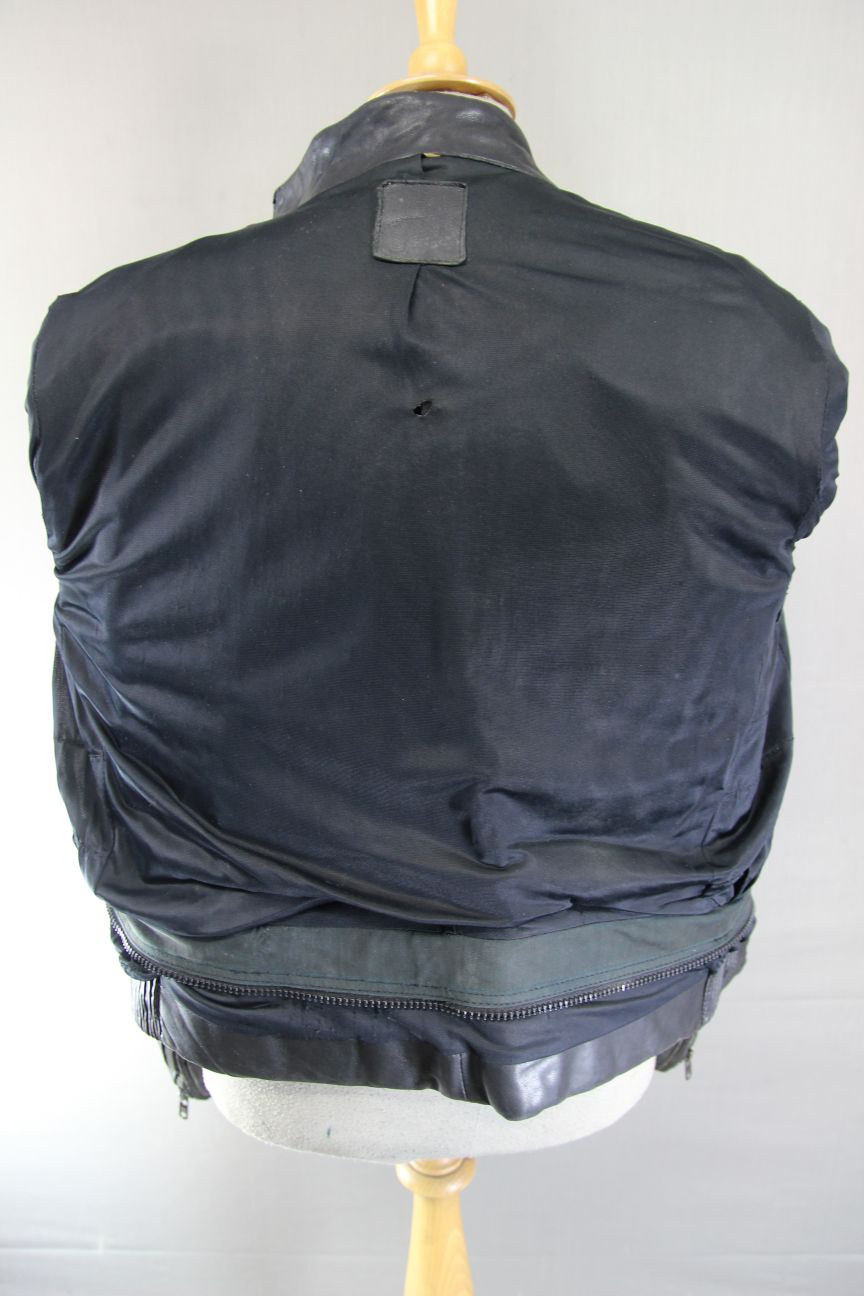 VINTAGE 1970's PUNK ROCK CLASSIC POLO BLACK LEATHER BIKER JACKET 42 INCH