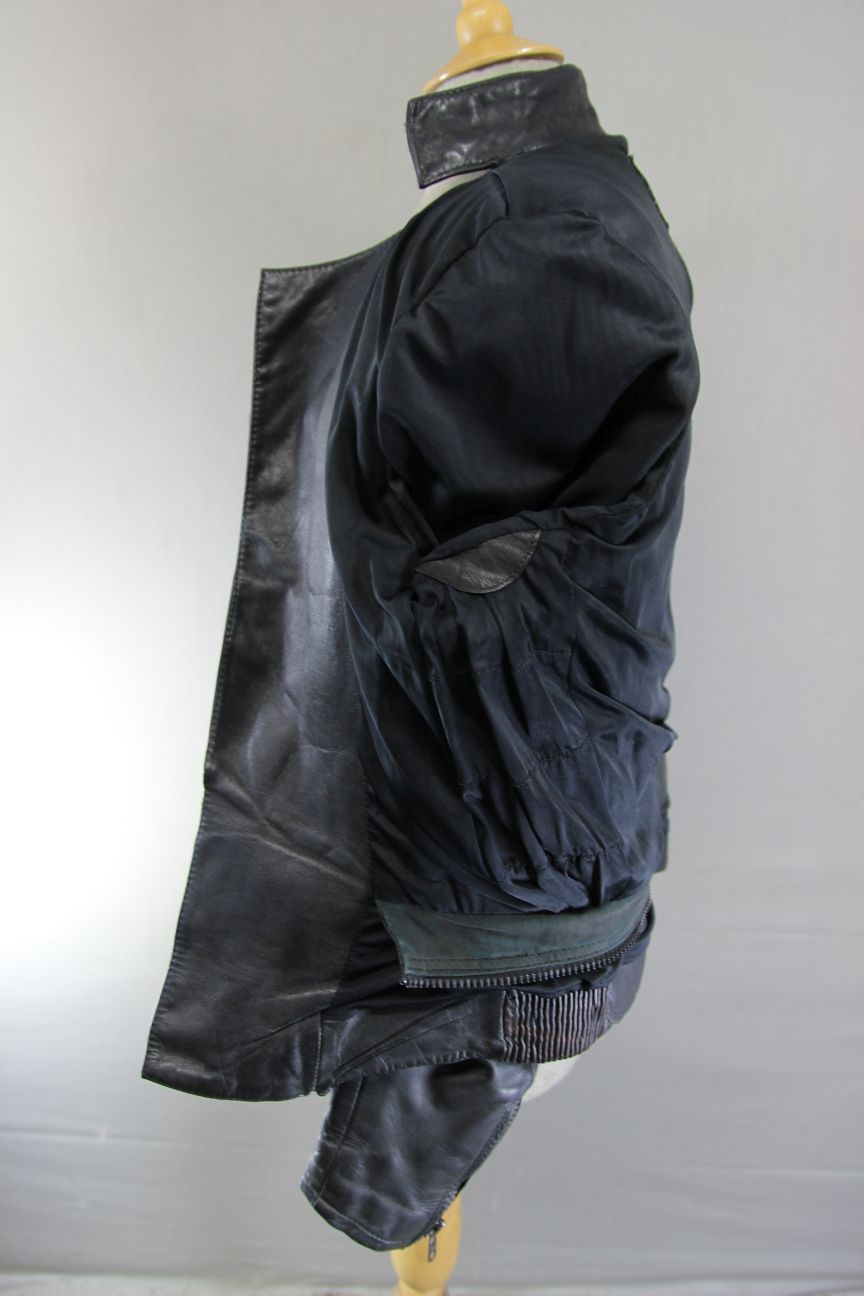 VINTAGE 1970's PUNK ROCK CLASSIC POLO BLACK LEATHER BIKER JACKET 42 INCH