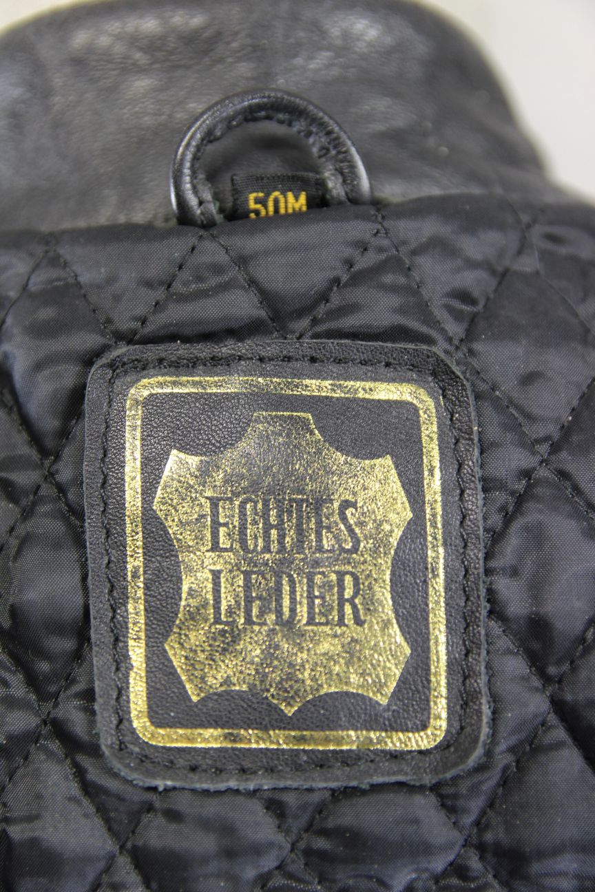 CLASSIC BLACK LEATHER BIKER JACKET 40 INCH CHEST