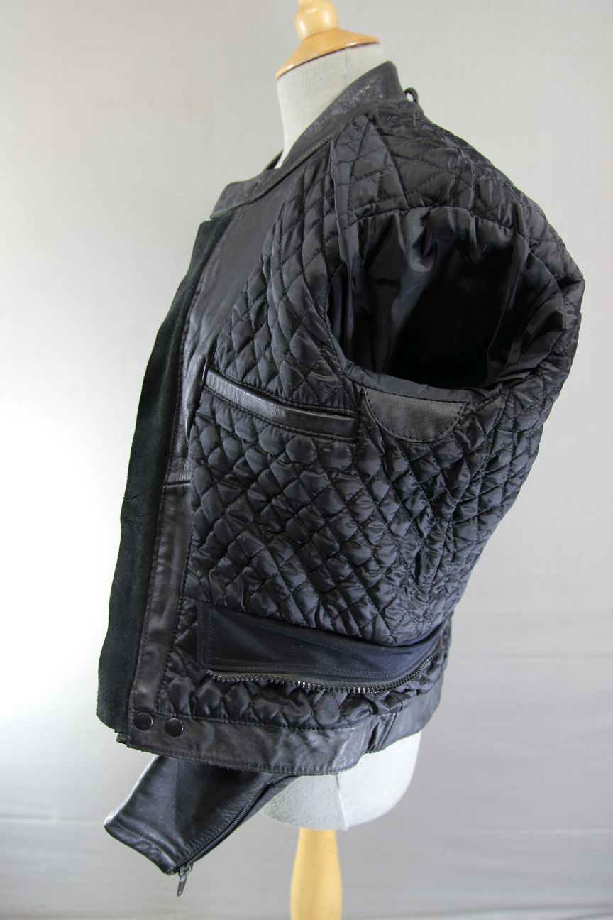 CLASSIC BLACK LEATHER BIKER JACKET 40 INCH CHEST