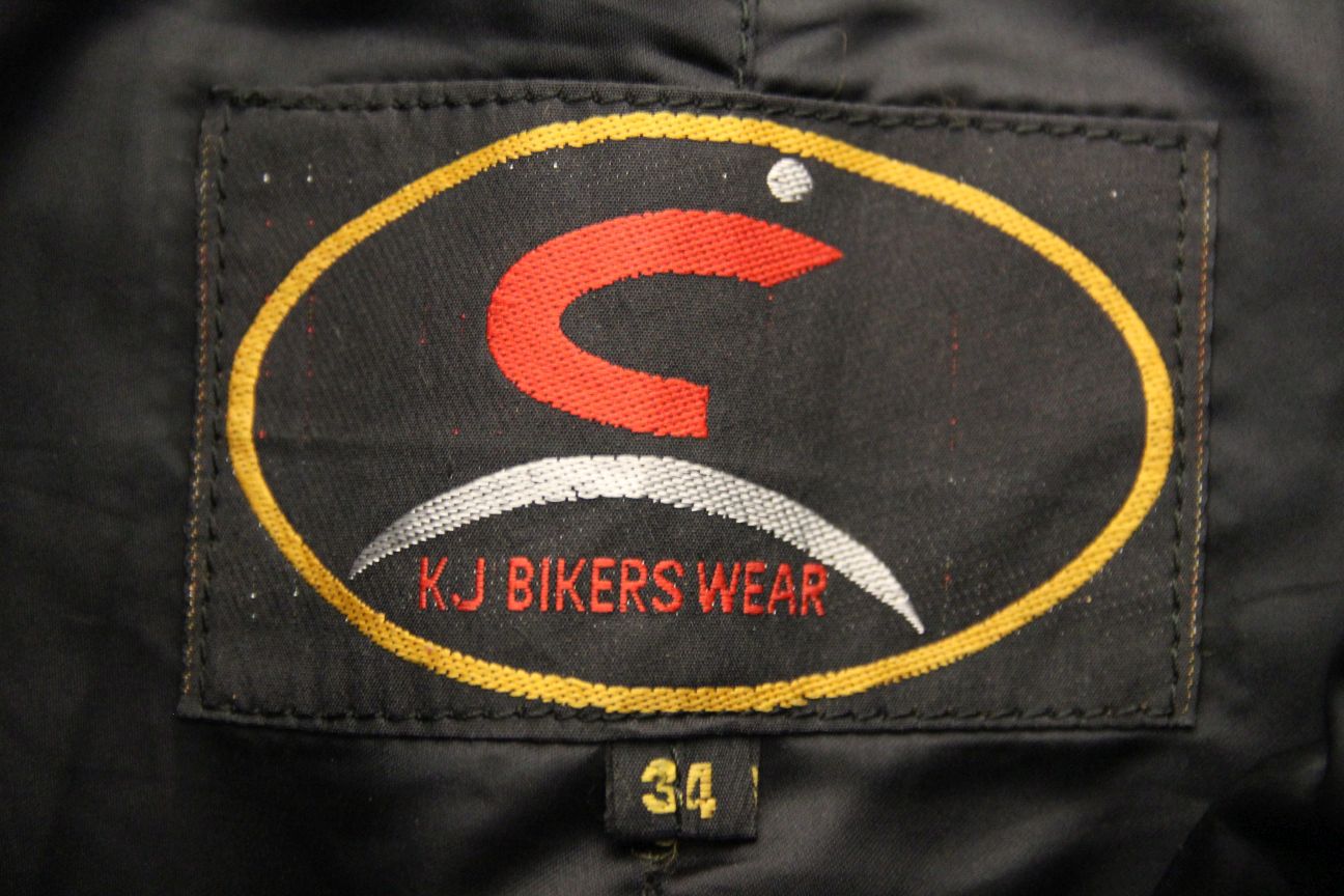 KJ BIKER'S WEAR BLACK LEATHER JEANS WITH SIDE LACES WAIST 34 IN/INSIDE LEG 27 IN