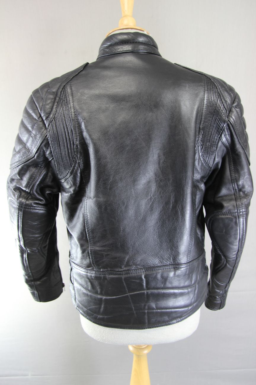 CLASSIC SKIN BLACK COWHIDE LEATHER BIKER JACKET 36-38 INCH CHEST