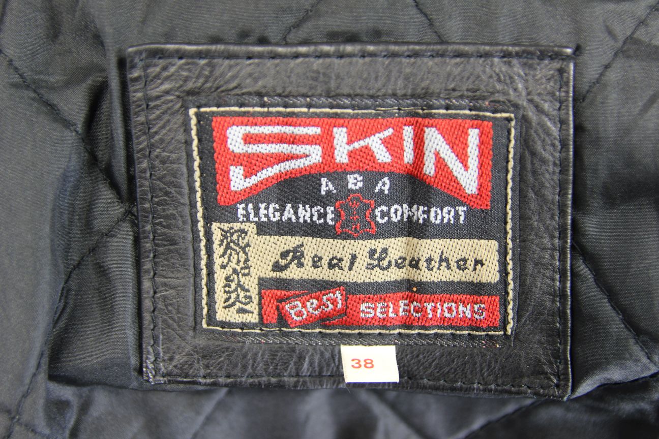 CLASSIC SKIN BLACK COWHIDE LEATHER BIKER JACKET 36-38 INCH CHEST