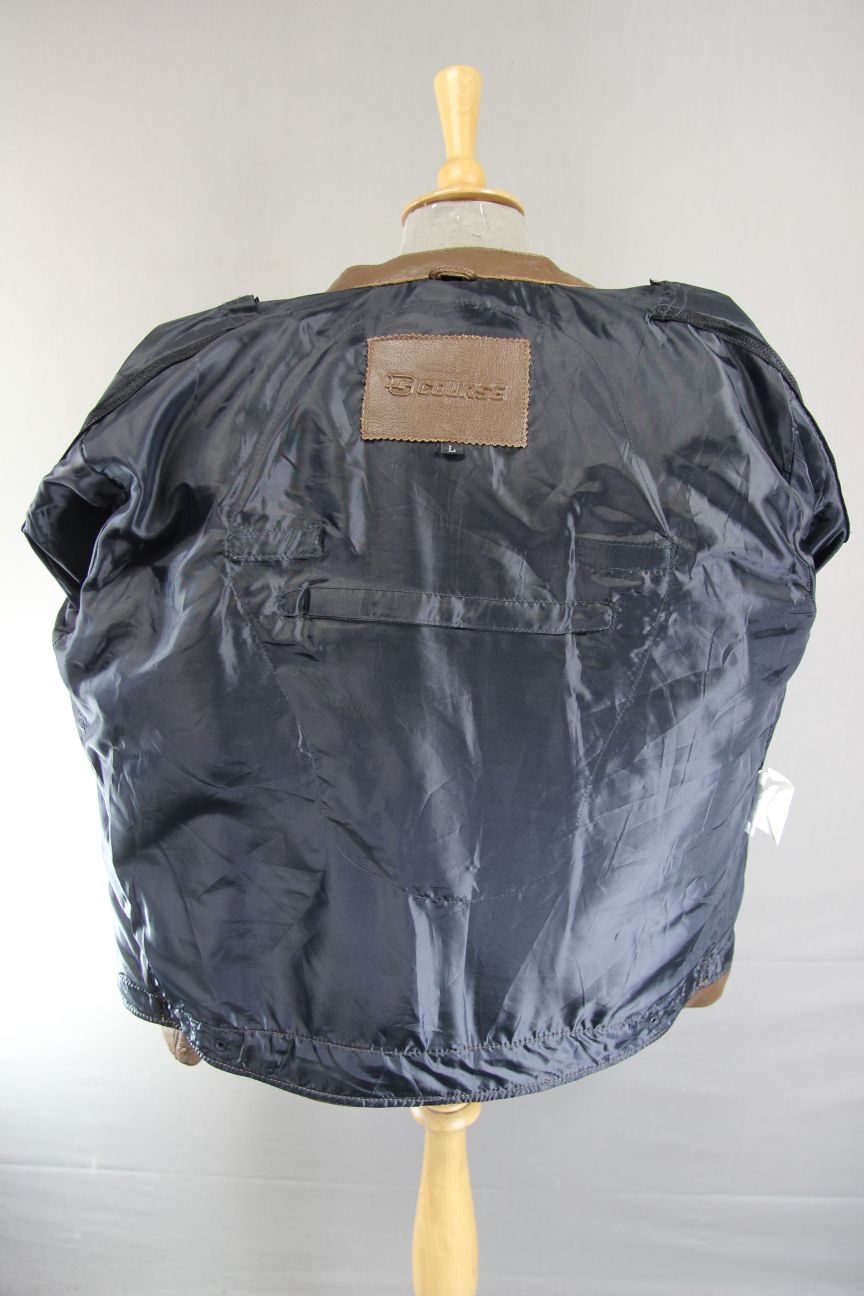 COURSE 'BOOMER' BROWN BUFFALO LEATHER BIKER JACKET WITH CE ARMOUR 42 INCH/LARGE