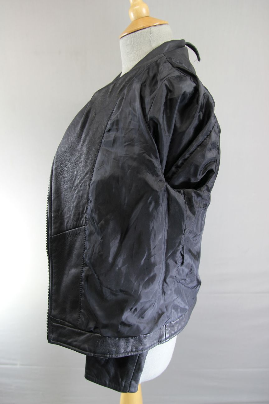 AVIATRIX VINTAGE 1970'S STYLE PUNK ROCK BLACK LEATHER RETRO BIKER JACKET SIZE 10