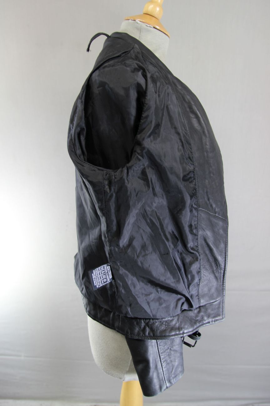 AVIATRIX VINTAGE 1970'S STYLE PUNK ROCK BLACK LEATHER RETRO BIKER JACKET SIZE 10