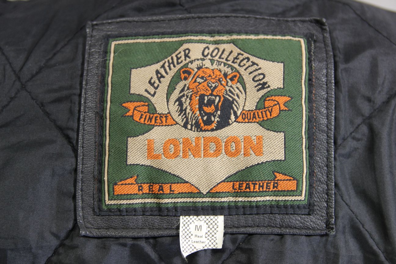 LONDON LEATHER COLLECTION CLASSIC BLACK BIKER JACKET 40 INCH CHEST/MEDIUM