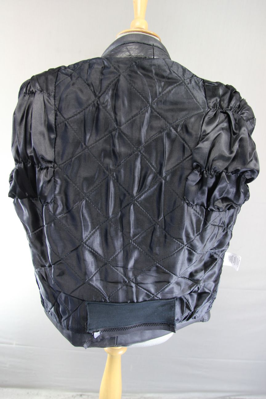 CLASSIC BLACK LEATHER BIKER JACKET 36-38 INCH CHEST