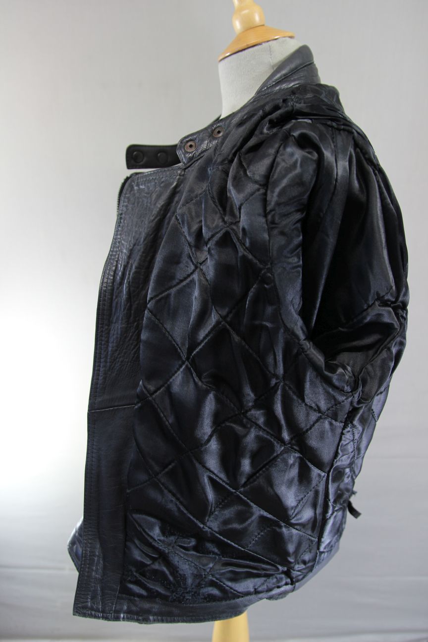 CLASSIC BLACK LEATHER BIKER JACKET 36-38 INCH CHEST