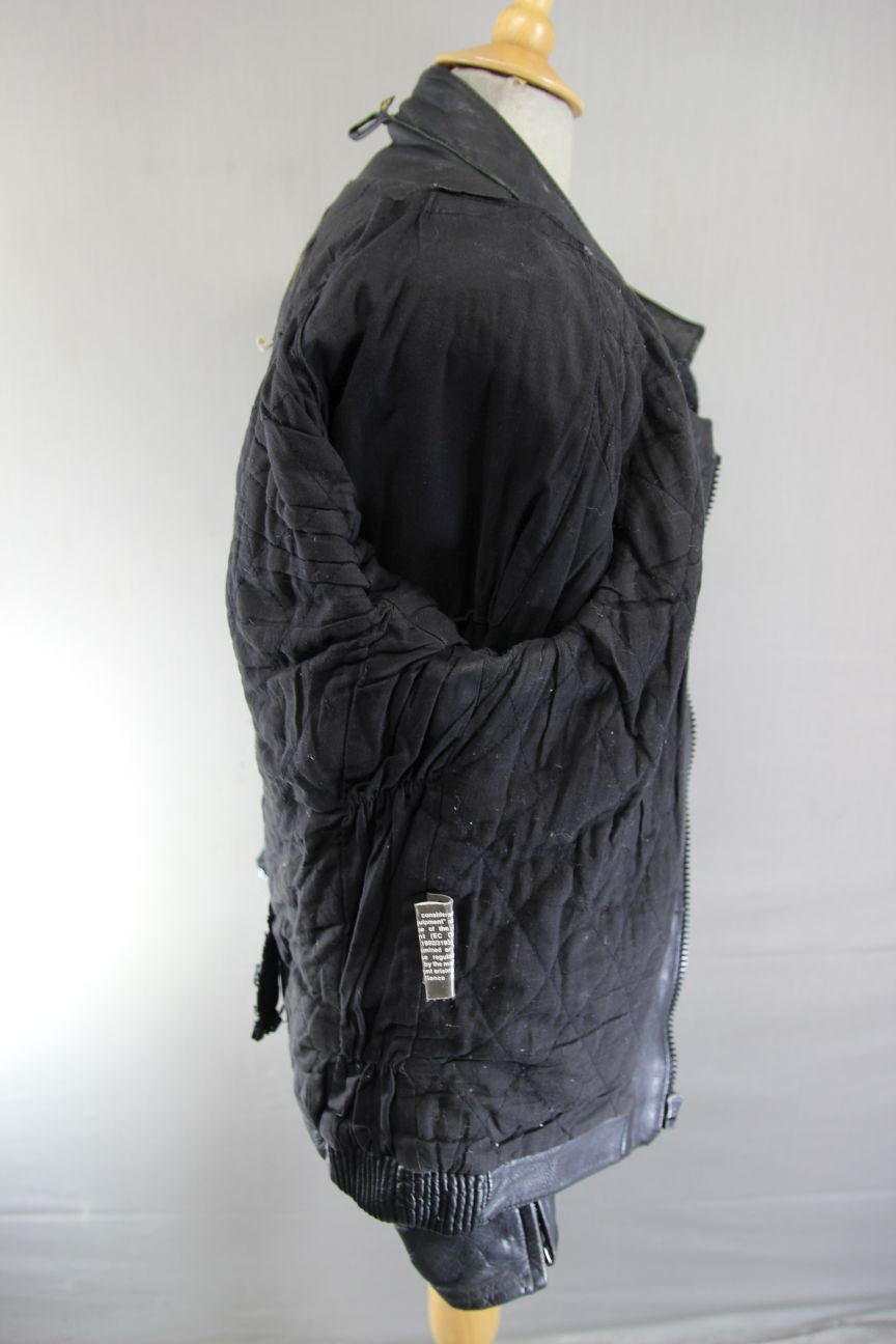 CLASSIC ASHY BLACK PRIME HIDE LEATHER BIKER JACKET 38 INCH