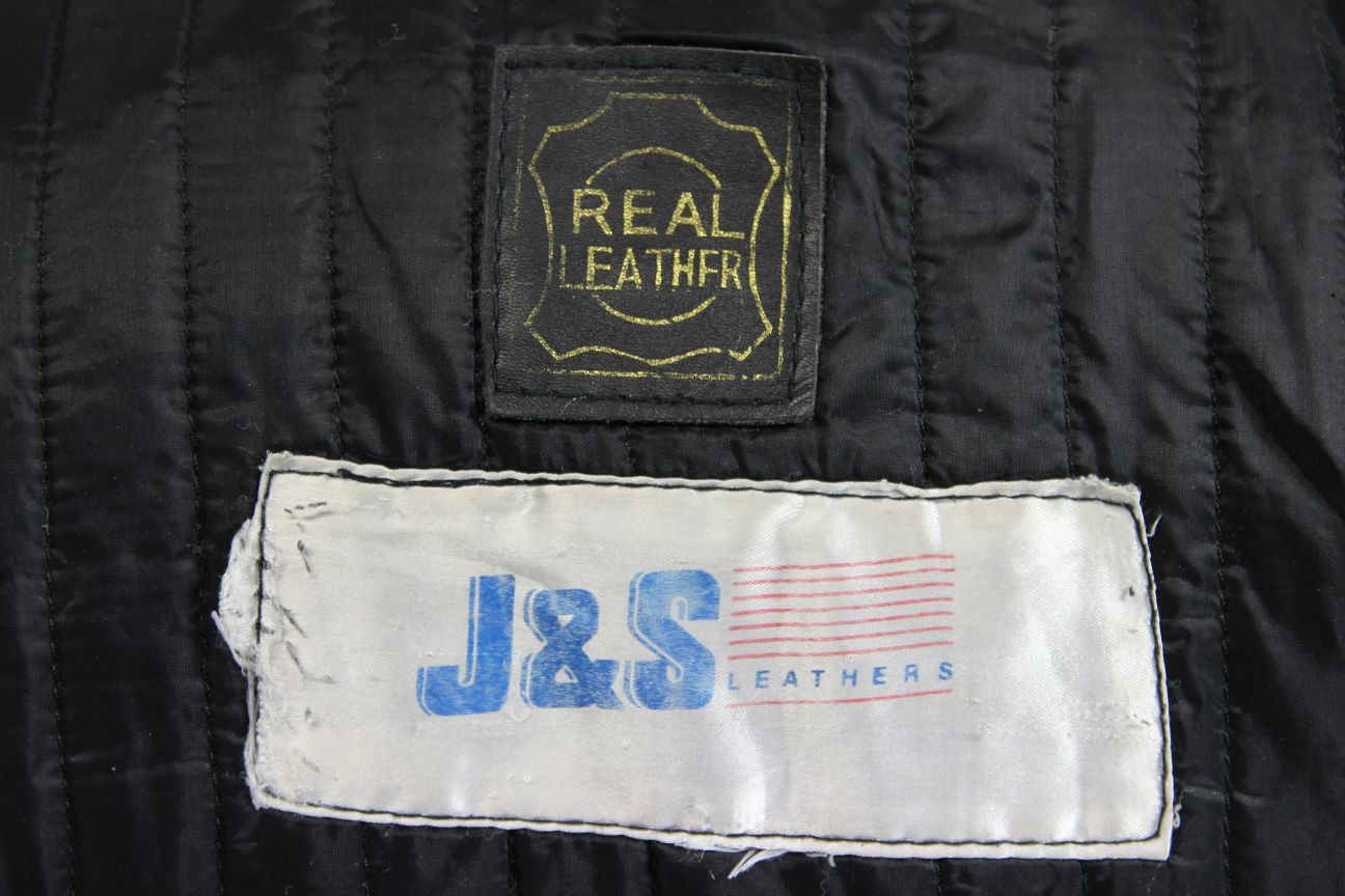 J&S CLASSIC BLACK LEATHER ALL WEATHER BIKER JACKET WITH THERMAL LINING 42 IN