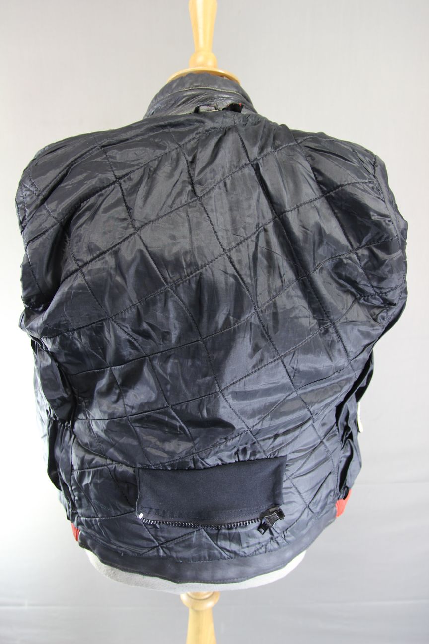 VINTAGE KETT CLASSIC BLACK, RED & GREY COWHIDE LEATHER BIKER JACKET 36-38 INCH