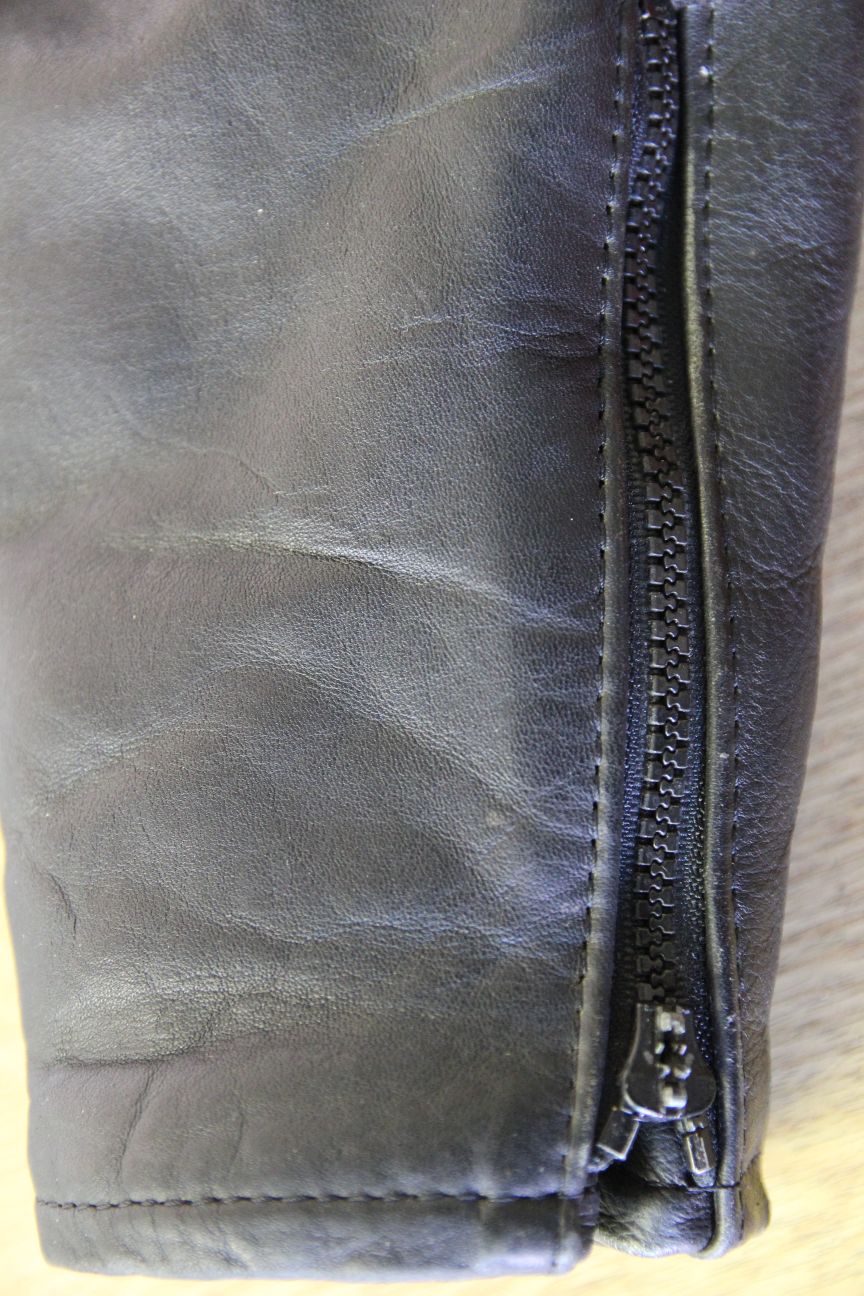 VINTAGE KETT CLASSIC BLACK, RED & GREY COWHIDE LEATHER BIKER JACKET 36-38 INCH
