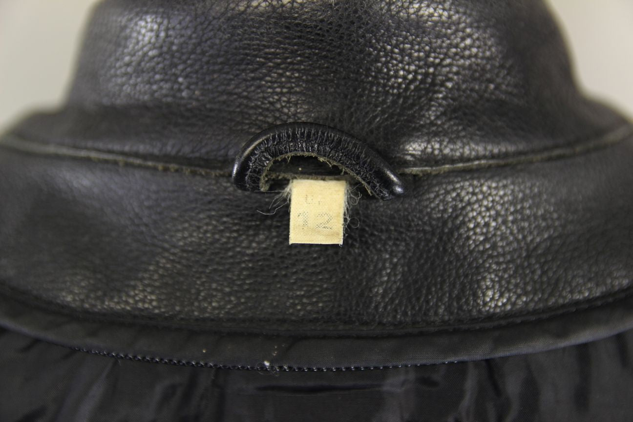 RIDER BLACK & BLUE LEATHER BIKER JACKET SIZE 12