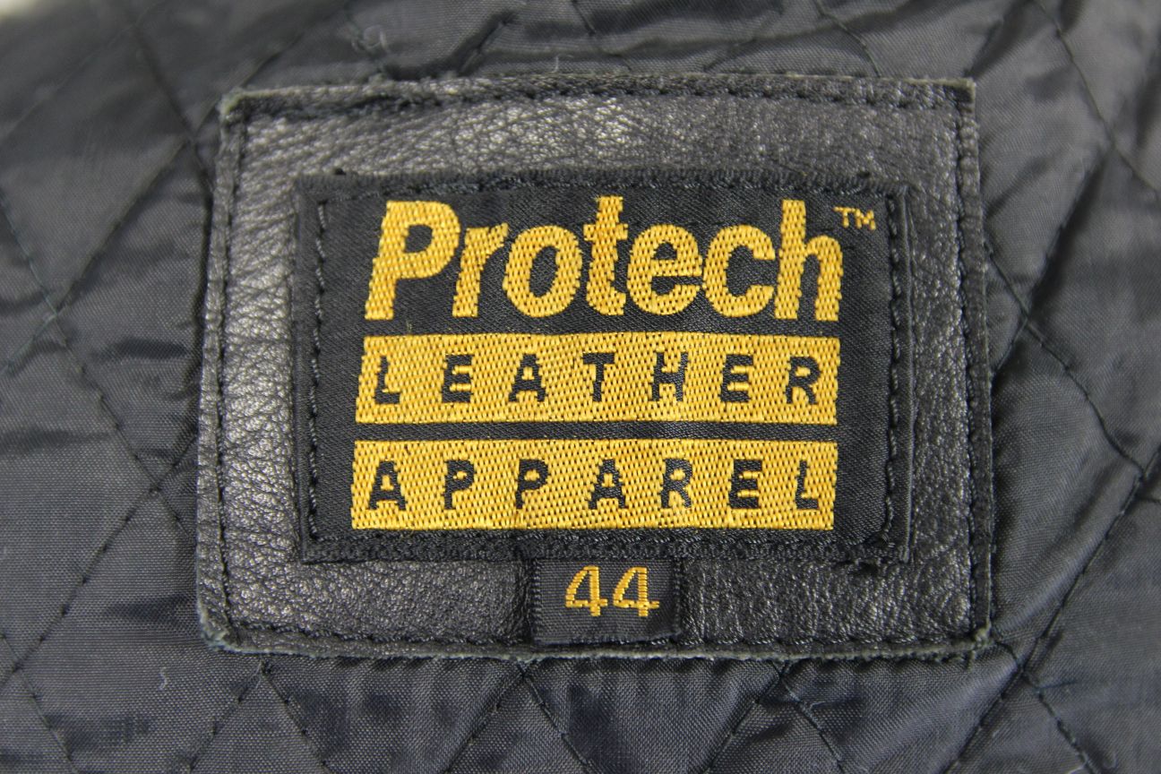 CLASSIC PROTECH LEATHER APPAREL VENTILATED BLACK BIKER JACKET 42-44 INCH/LARGE