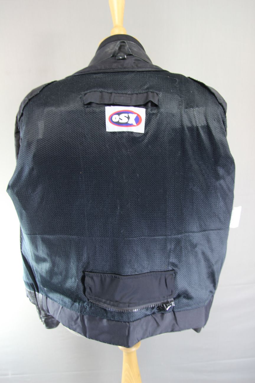 CLASSIC OSX BLACK LEATHER BIKER JACKET 42 INCH CHEST/LARGE