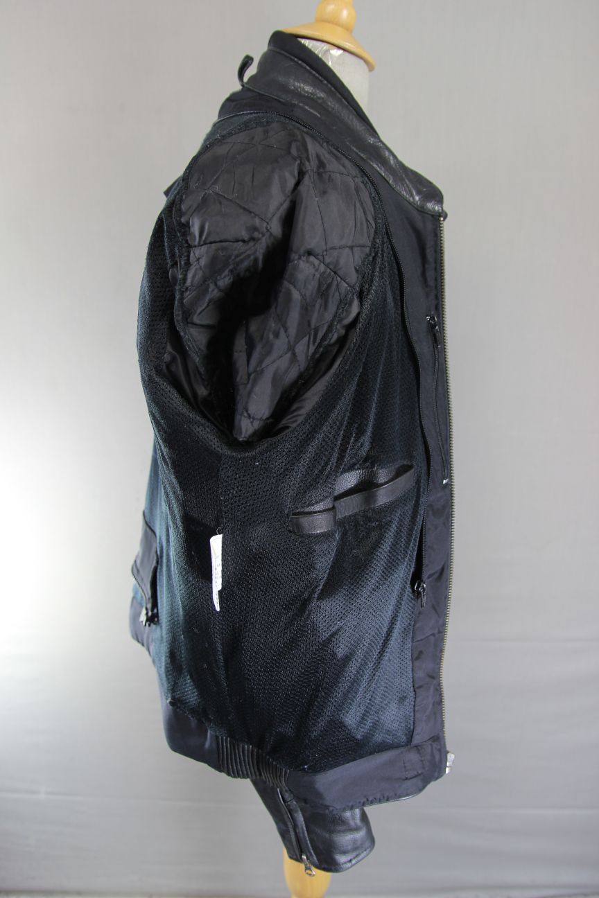 CLASSIC OSX BLACK LEATHER BIKER JACKET 42 INCH CHEST/LARGE