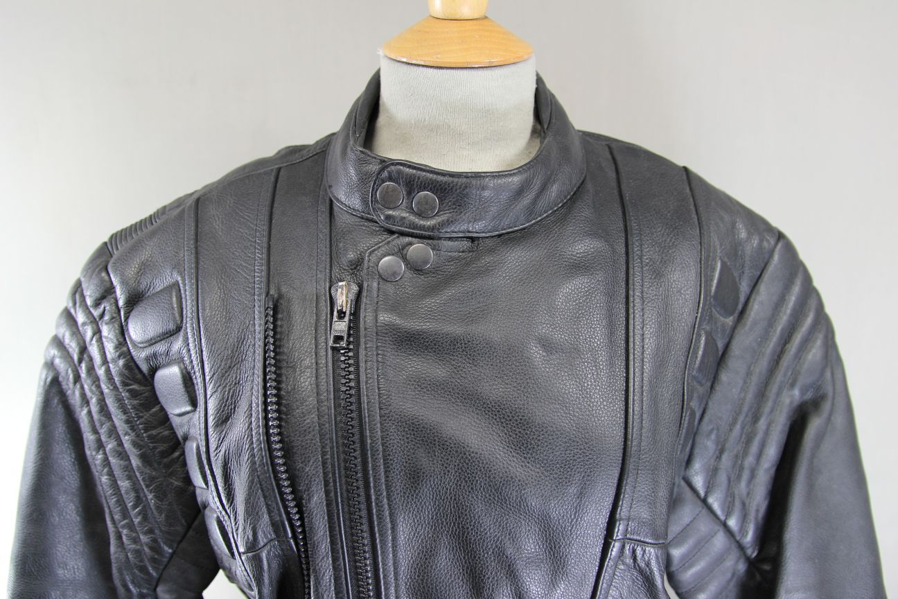 CLASSIC RAYVEN BLACK LEATHER BIKER JACKET 38-40 INCH CHEST