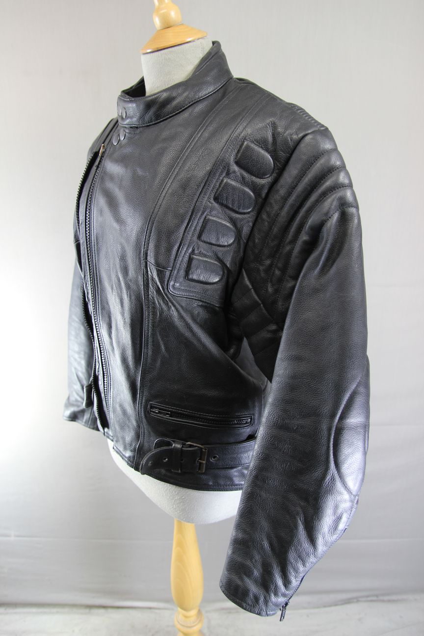 CLASSIC RAYVEN BLACK LEATHER BIKER JACKET 38-40 INCH CHEST