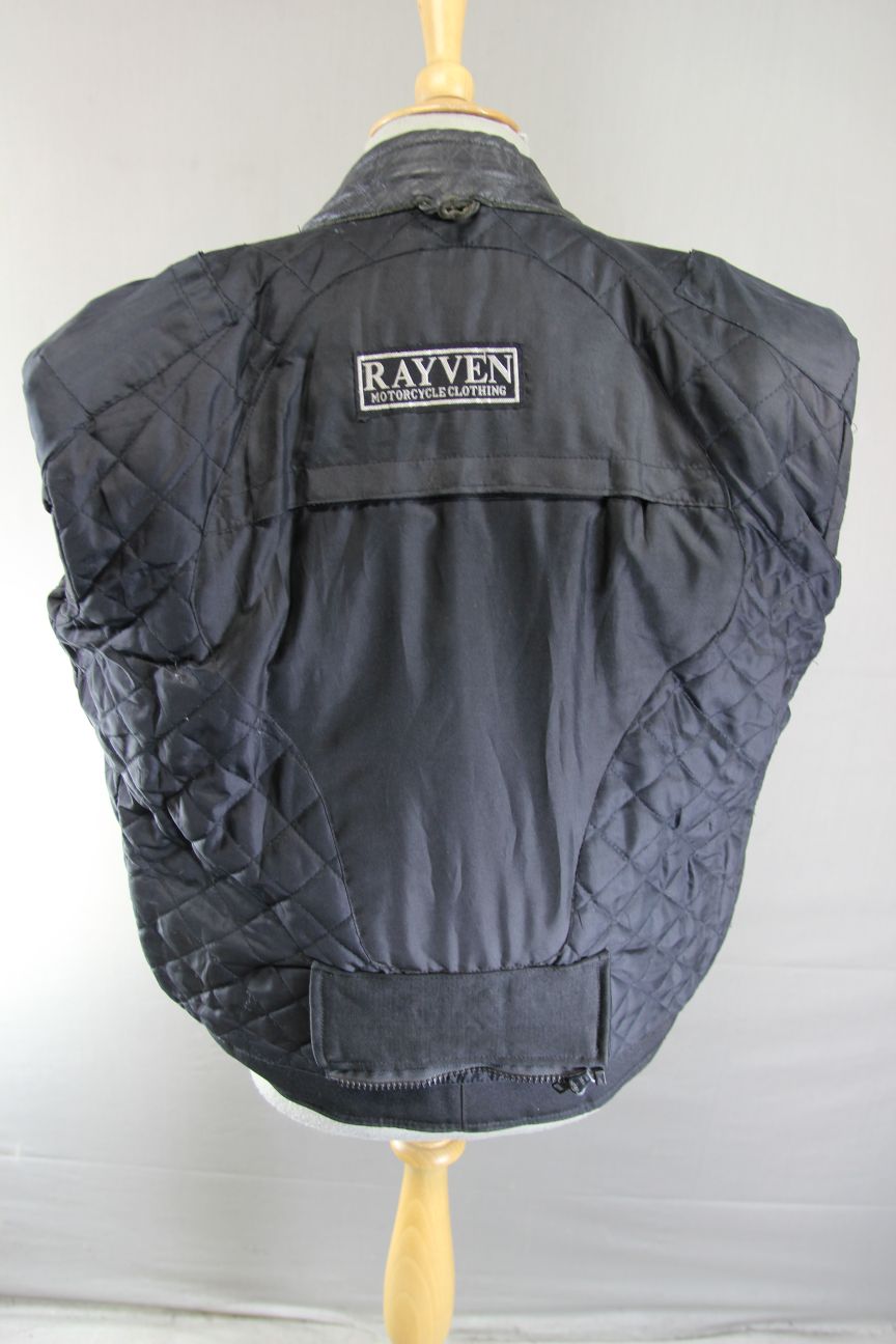 CLASSIC RAYVEN BLACK LEATHER BIKER JACKET 38-40 INCH CHEST