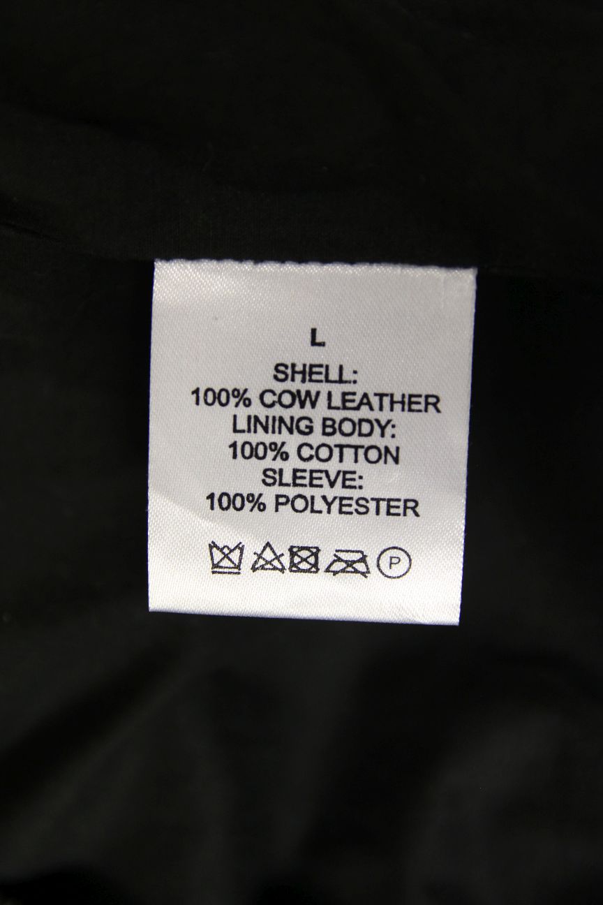 LABEL LAB LONDON RETRO BLACK COWHIDE LEATHER COTTON LINED BIKER JACKET 40-42 IN