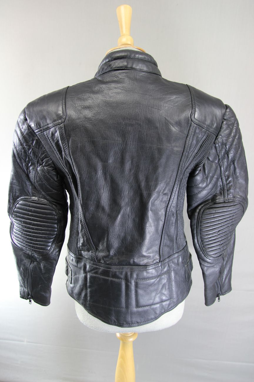 MERCURY STONES CLASSIC BLACK LEATHER BIKER JACKET 36 INCH CHEST