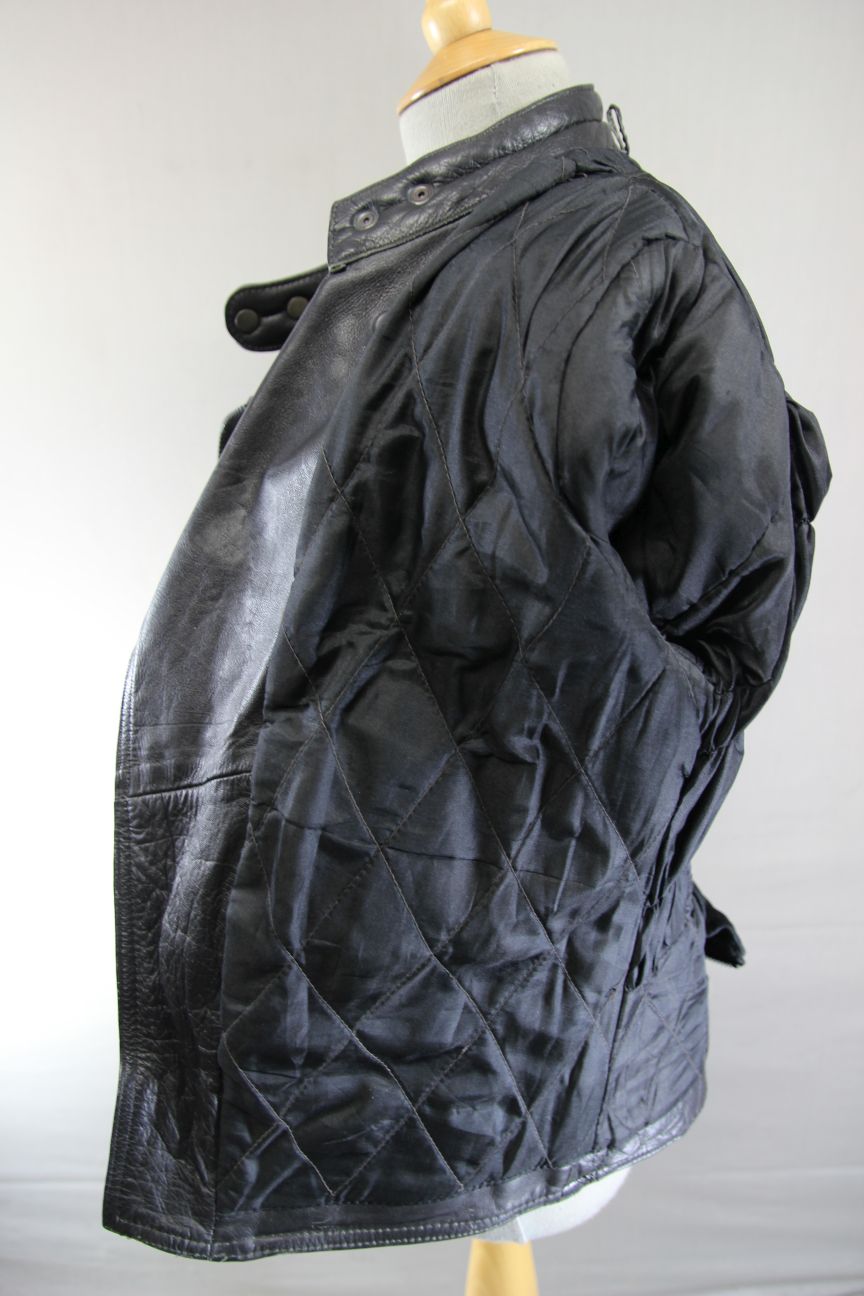 MERCURY STONES CLASSIC BLACK LEATHER BIKER JACKET 36 INCH CHEST