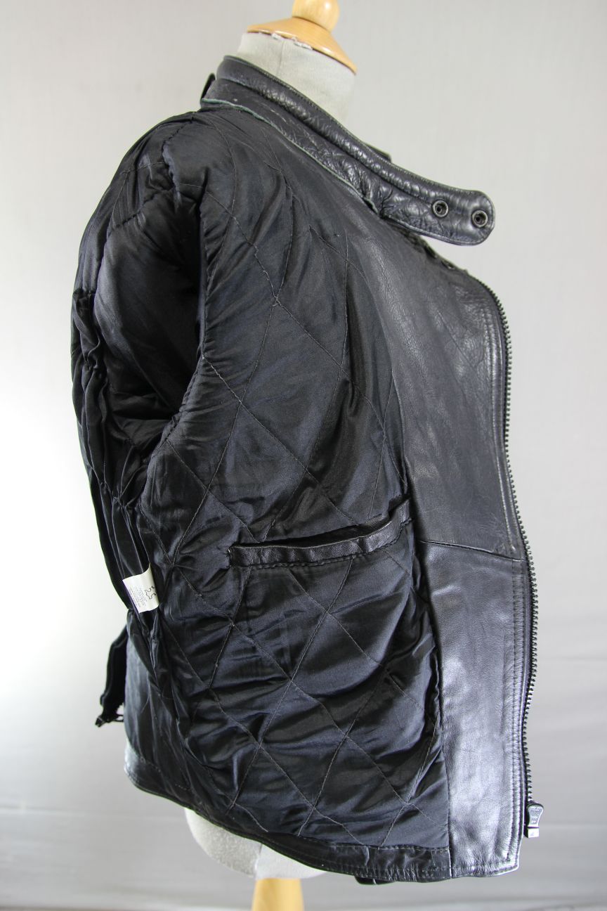 MERCURY STONES CLASSIC BLACK LEATHER BIKER JACKET 36 INCH CHEST