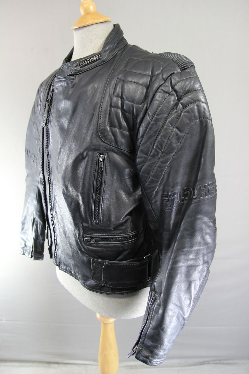 CLASSIC FIELDSHEER BLACK LEATHER BIKER JACKET 40-42 INCH CHEST