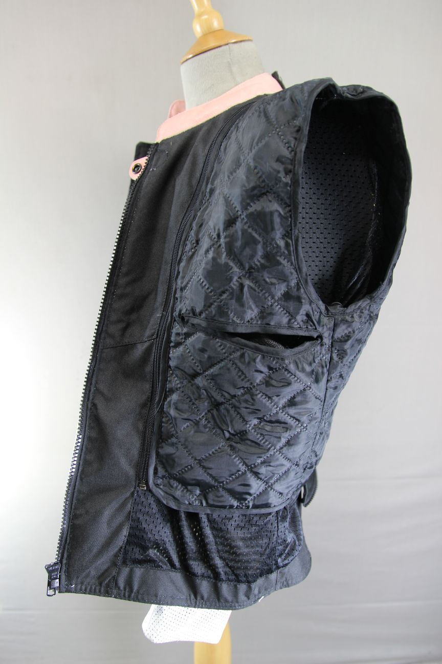 LADIES WHITE & PINK LEATHER BIKER JACKET + CE ARMOUR & THERMAL LINING 38-40 IN/L