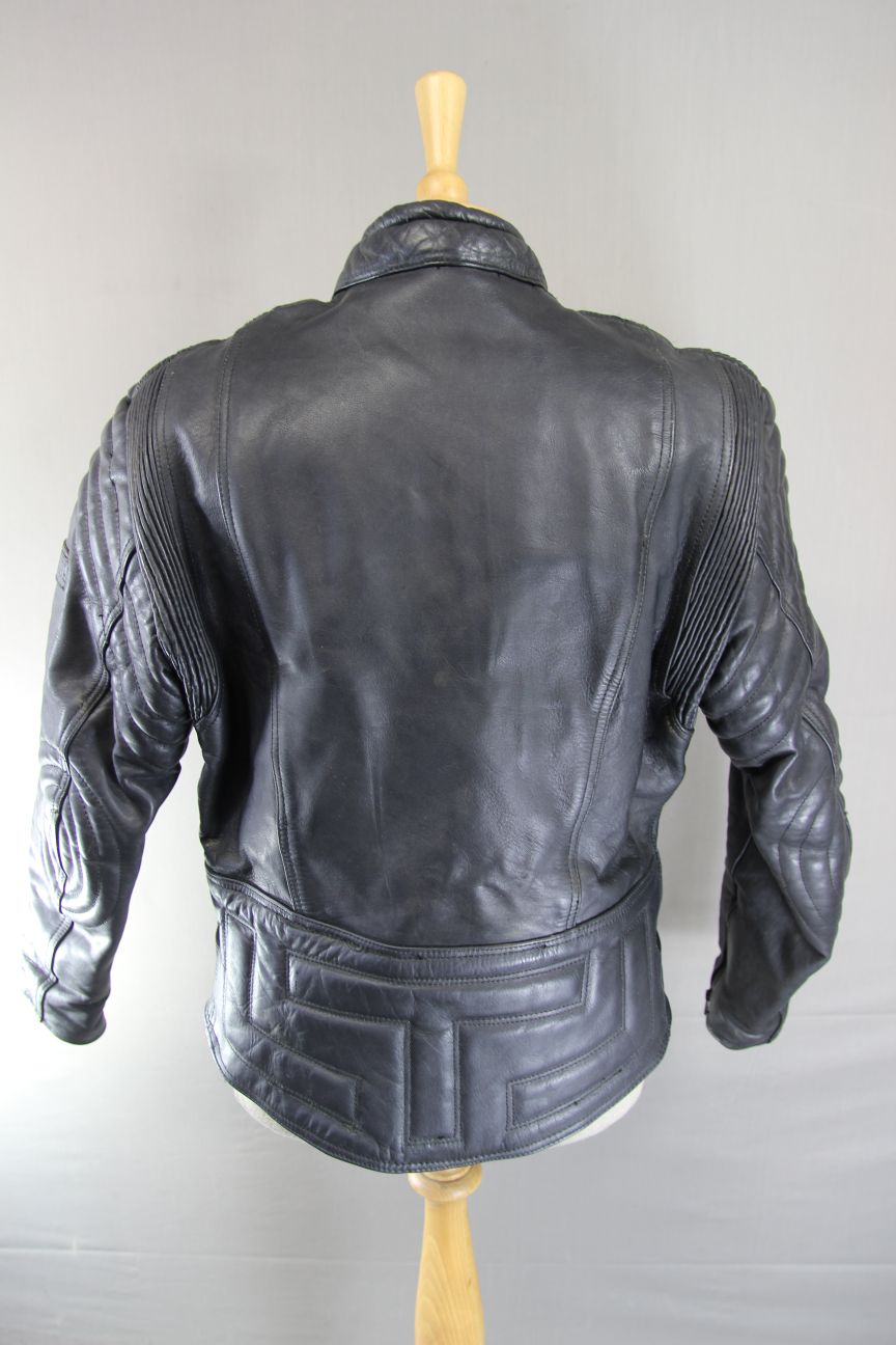 CLASSIC AKITO T-FORCE BLACK LEATHER BIKER JACKET 40-42 INCH CHEST