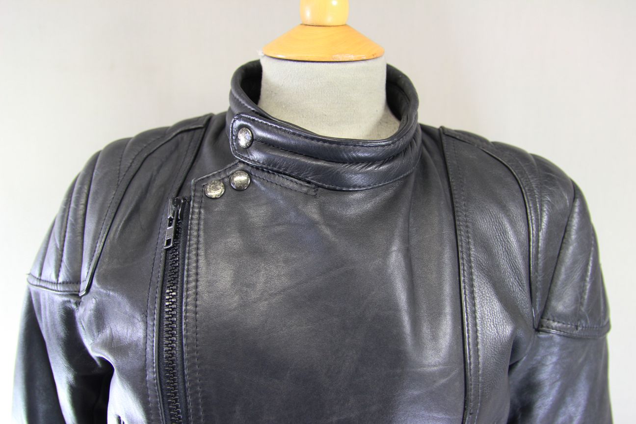 CLASSIC SPORTEX A5 BLACK LEATHER BIKER JACKET 38-40 INCH