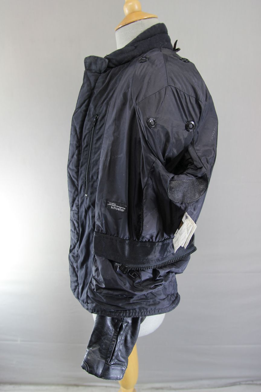HEIN GERICKE STREETLINE BLACK LEATHER BIKER JACKET WITH CE ARMOUR: SIZE 14
