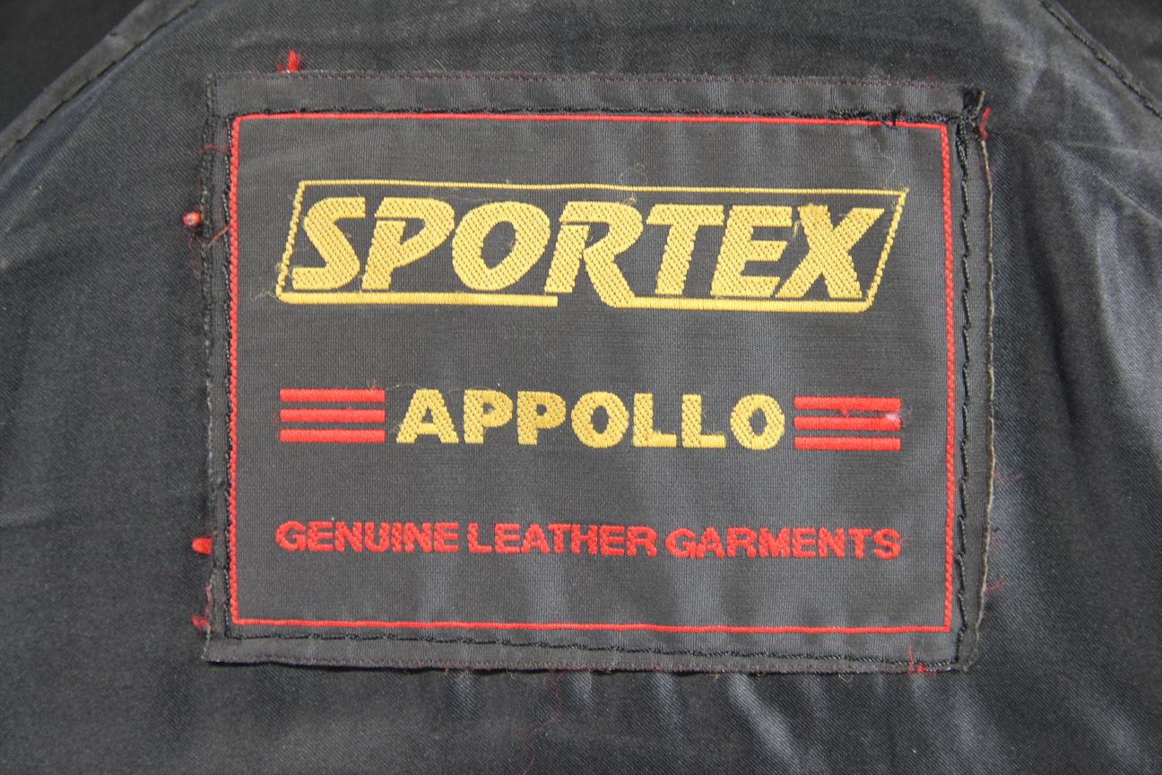 CLASSIC SPORTEX APOLLO BLACK LEATHER BIKER JACKET WITH BACK PROTECTOR 42-44 INCH