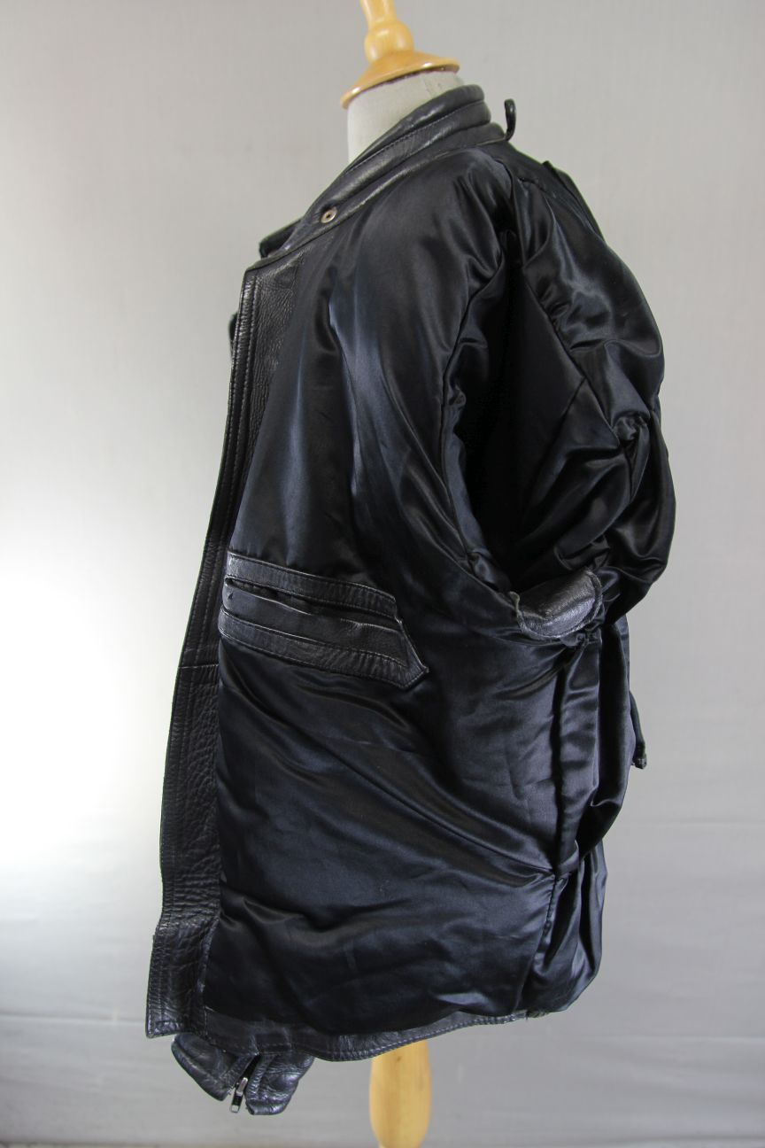 CLASSIC SPORTEX APOLLO BLACK LEATHER BIKER JACKET WITH BACK PROTECTOR 42-44 INCH