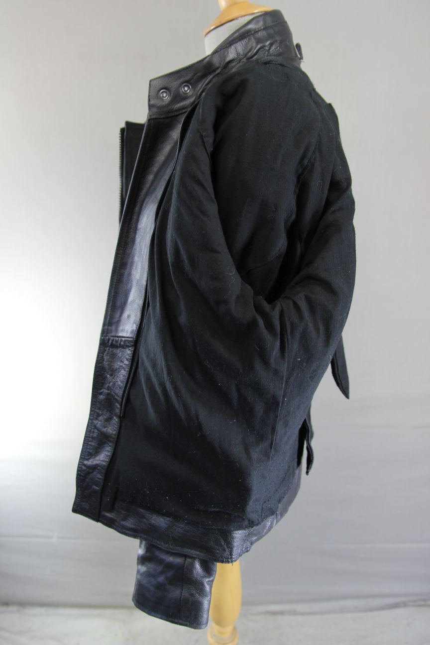 CLASSIC BLACK LEATHER BIKER JACKET WITH BACK, SHOULDER & ELBOW CE ARMOUR 38 INCH